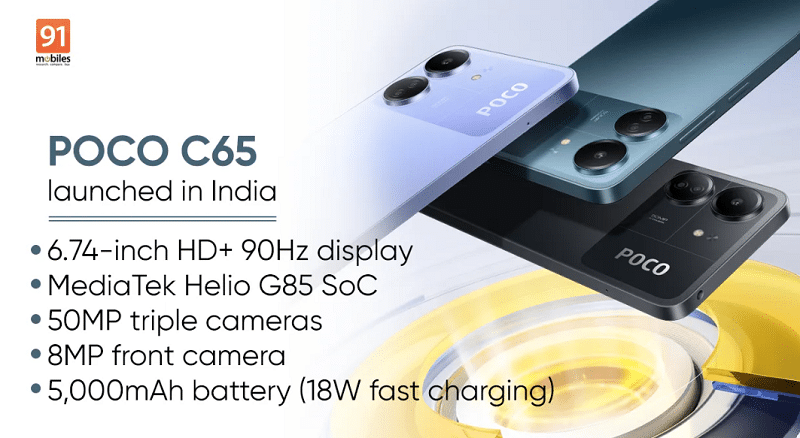 POCO C65 price in India